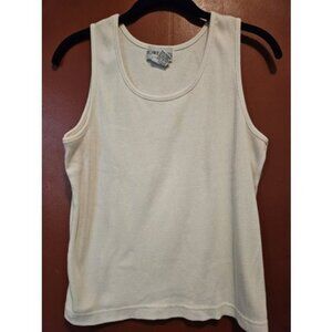 * TOWER HILL Layering White Ribbed Tank Ladies Large